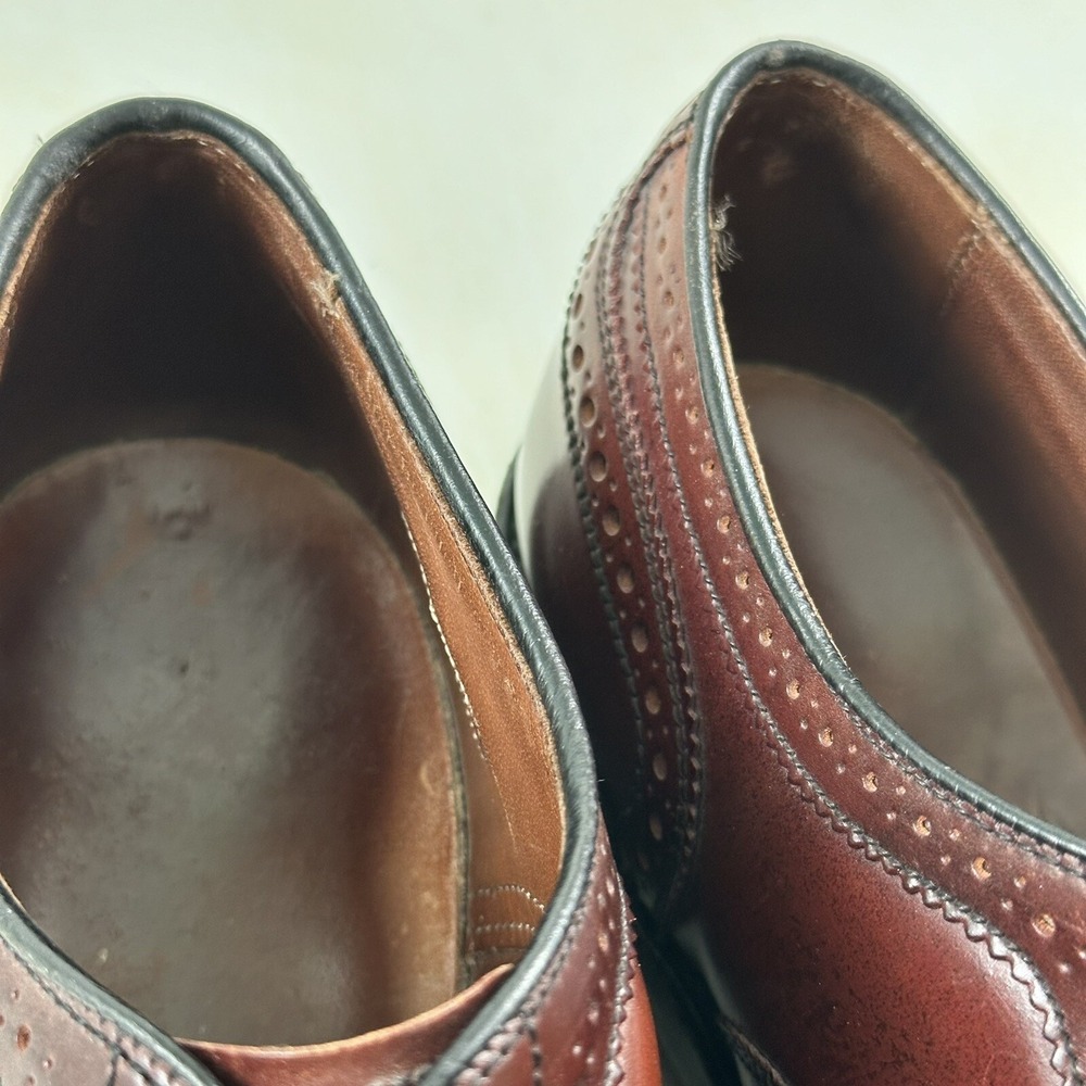 Allen Edmonds Mens Cambridge Shell Cordovan Shoes 9 C Burgundy Oxford Wingtips‎ - Picture 13 of 16